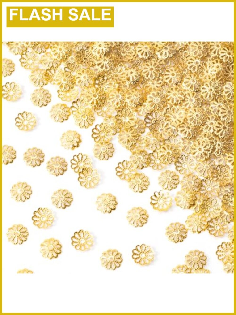 600pcs 9mm Gold Plated Metal Spacer Bead Caps for Jewelry Making